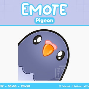 Pigeon Peek Lurk | Emote for Twitch, Discord and YouTube | Stream Assets, Cute, Blue