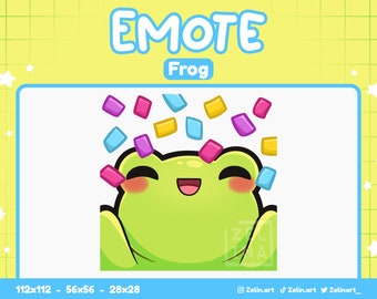 Frog Celebrate Hype | Emote for Twitch, Discord and YouTube | Stream Assets, Cute, Green