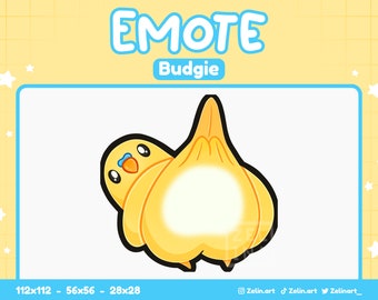 Yellow Budgie Butt | Emote for Twitch, Discord and YouTube | Stream Assets, Cute, Yellow