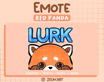 Cute Red Panda Lurk Emote for Twitch, Discord and YouTube | Streamer Graphics