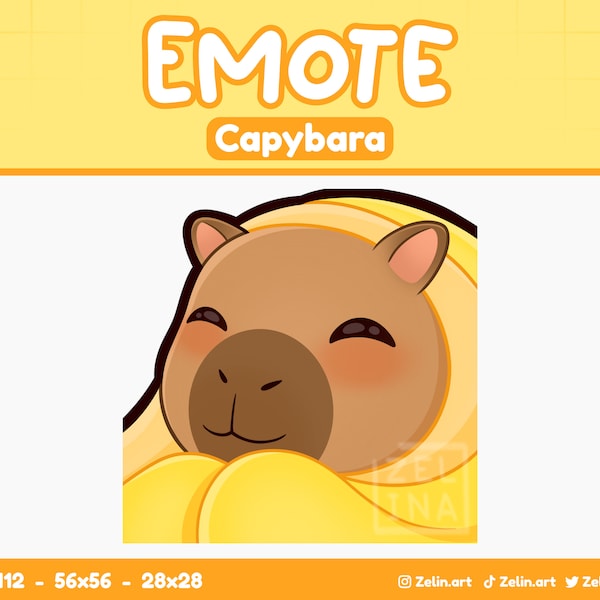 Capybara Cosy Blanket | Emote for Twitch, Discord and YouTube | Stream Assets, Cute, Yellow