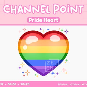 Pride Heart | Channel Point / Emote for Twitch, Discord and YouTube | Stream Assets, Cute, Rainbow