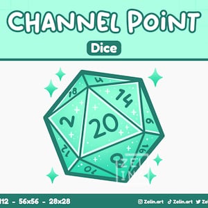 D20 Dice | Channel Point / Emote for Twitch, Discord and YouTube | Stream Assets, Cute, Green