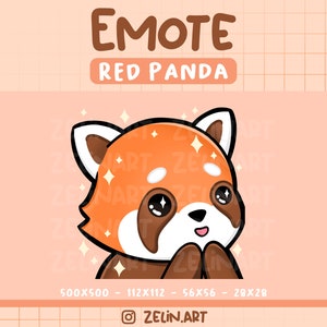 Cute Red Panda Woah Emote for Twitch, Discord and YouTube | Streamer Graphics