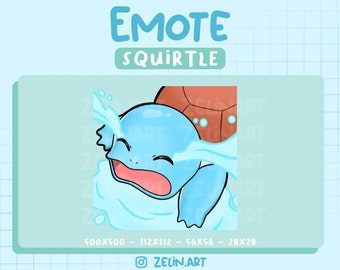 Cute Squirtle Crying | Emote for Twitch, Discord and YouTube | Stream Assets, Cute, Blue