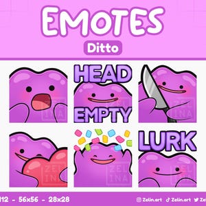 Idem | Emotebundel voor Twitch, Discord en YouTube | Streamitems, schattig, paars
