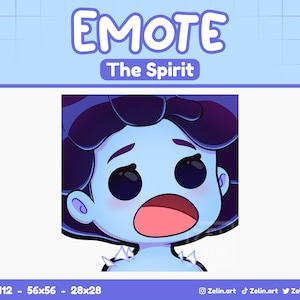 The Spirit Shocked Gasp | Emote for Twitch, Discord and YouTube | Stream Assets, Cute, Blue