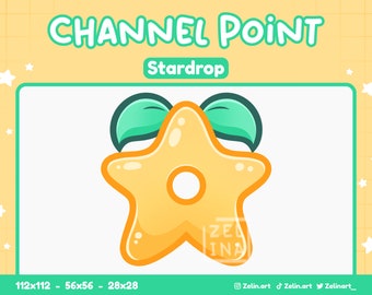 Stardrop | Channel Point / Emote for Twitch, Discord and YouTube | Stream Assets, Cute, Yellow