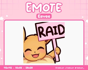 Eevee Raid | Emote for Twitch, Discord and YouTube | Stream Assets, Cute, Pink
