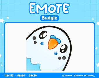 Blue Budgie Peek Lurk | Emote for Twitch, Discord and YouTube | Stream Assets, Cute, Blue