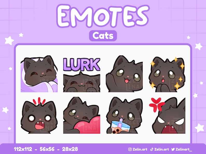 Black Cats | Emote Bundle for Twitch, Discord and Youtube | Stream ...