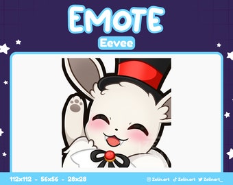 Shiny Eevee Halloween Vampire | Emote for Twitch, Discord and YouTube | Stream Assets, Cute, White