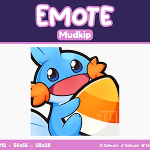 Mudkip Halloween Candy Corn | Emote for Twitch, Discord and YouTube | Stream Assets, Cute, Blue