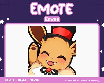 Eevee Halloween Vampire | Emote for Twitch, Discord and YouTube | Stream Assets, Cute, Brown