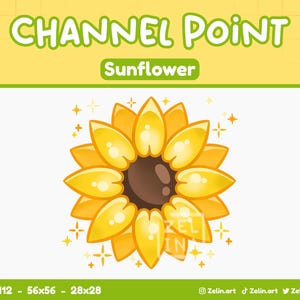ひまわり | Twitch、Discord、YouTube のチャンネル ポイント / エモート | ストリーム アセット、かわいい、黄色