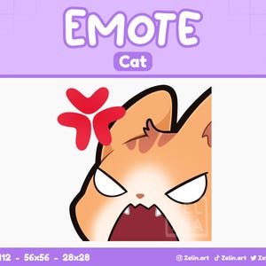 Orange Katze böse Wut | Emote für Twitch, Discord und YouTube | Gießen, niedlich, Orange