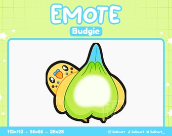 Green Budgie Butt | Emote for Twitch, Discord and YouTube | Stream Assets, Cute, Green