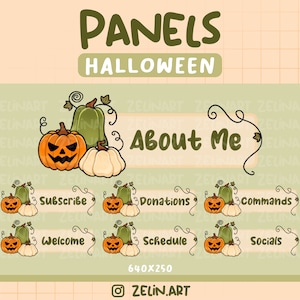40 Pumpkin Panels for Twitch | Stream Assets, Cute, Halloween