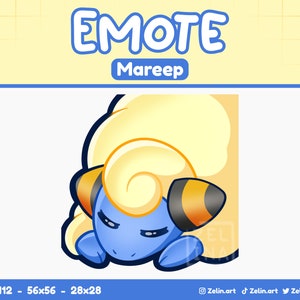 Mareep Sleep Tired | Emote for Twitch, Discord and YouTube | Stream Assets, Cute, Yellow