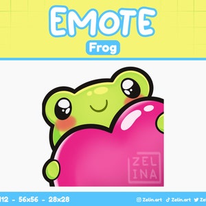Frog Heart Love | Emote for Twitch, Discord and YouTube | Stream Assets, Cute, Green