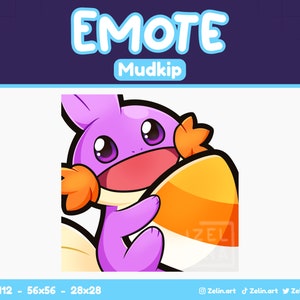 Shiny Mudkip Halloween Candy Corn | Emote for Twitch, Discord and YouTube | Stream Assets, Cute, Purple