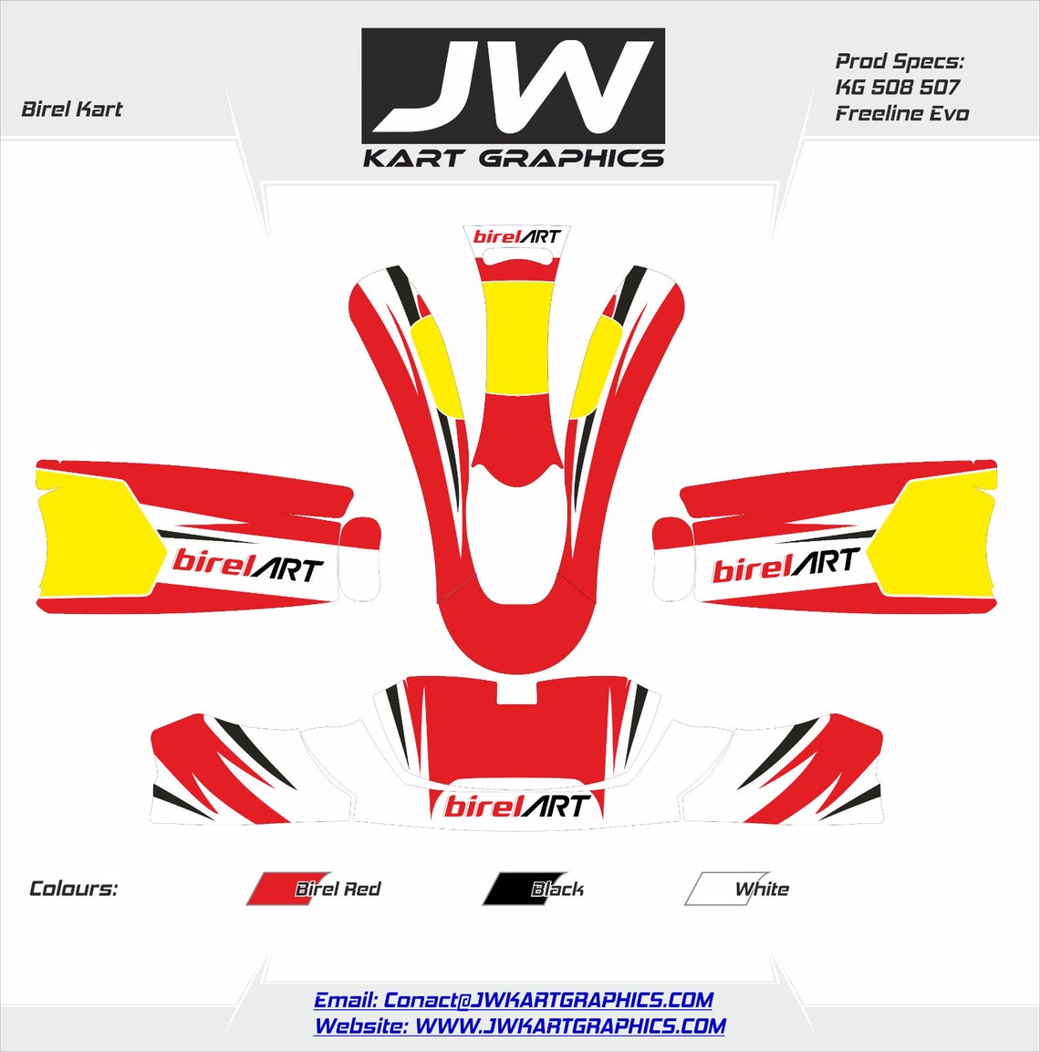 2022 Birel Kart Style Full Kart Sticker Kit KG 506 507 Etsy