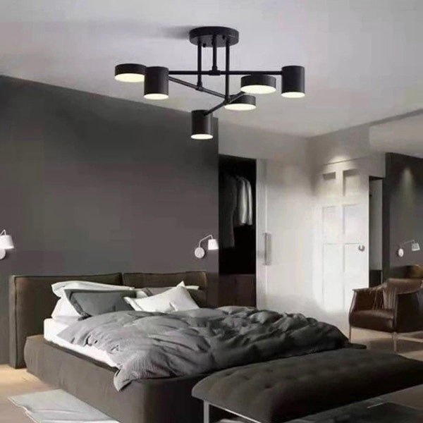 Black nordic ceiling light minimalist