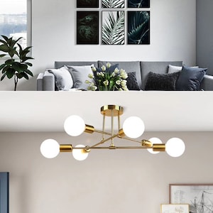 Modern Gold industrial ceiling light lamp minimalist living room lighting image 7