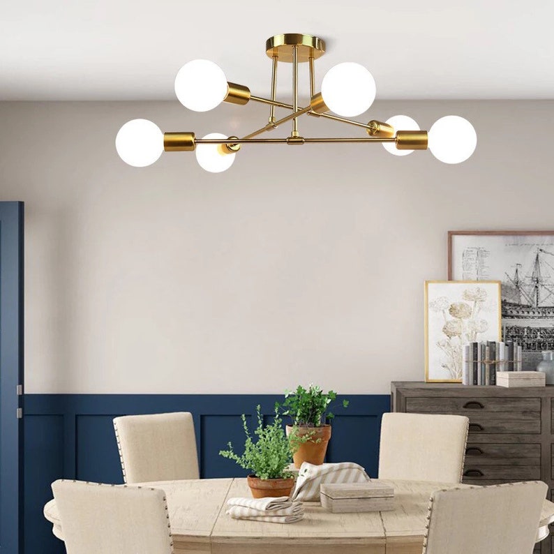 Modern Gold industrial ceiling light lamp minimalist living room lighting image 6