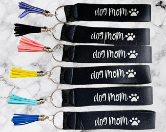 Dog Mom sleutelhanger - Lanyard sleutelhanger schoudertasje - handgemaakt cadeau idee voor hondenliefhebbers