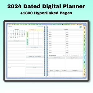 2024 Dated Digital Planner, GoodNotes Planner, iPad Planner, Notability Planner, Daily Weekly & Monthly Digital Planner