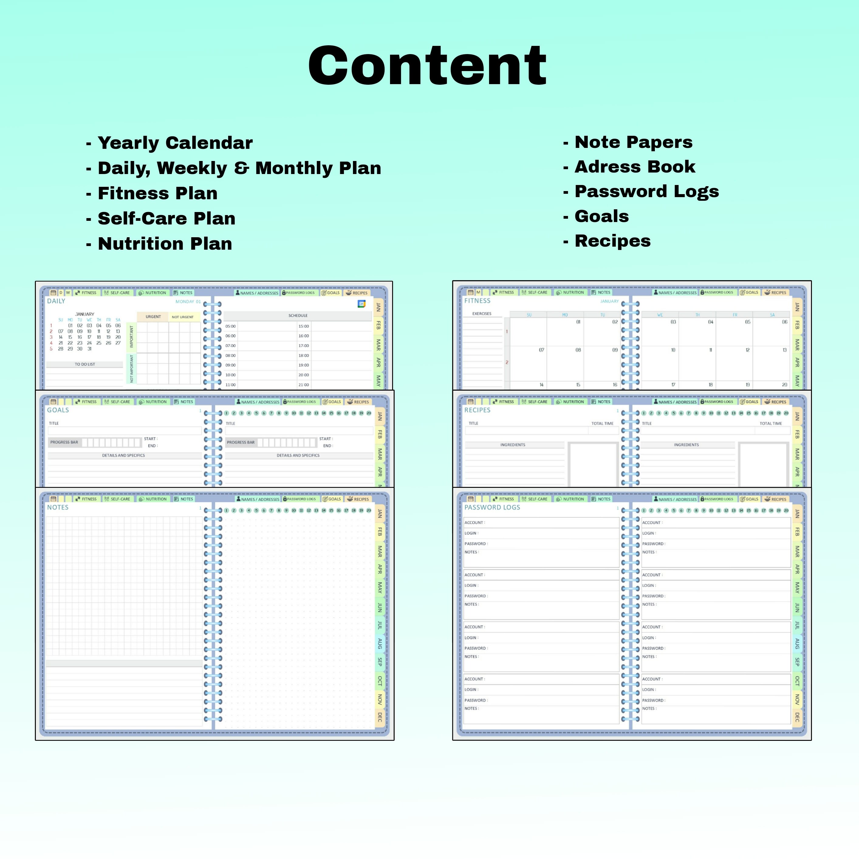 2024 Dated Digital Planner, Goodnotes Planner, iPad Planner, Notability