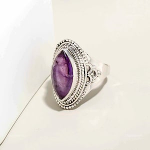 Exquisite Amethyst Ring, Blue Gemstone Ring, Statement Ring, 925 Sterling Silver Jewelry, Anniversary Gift, Ring For Her