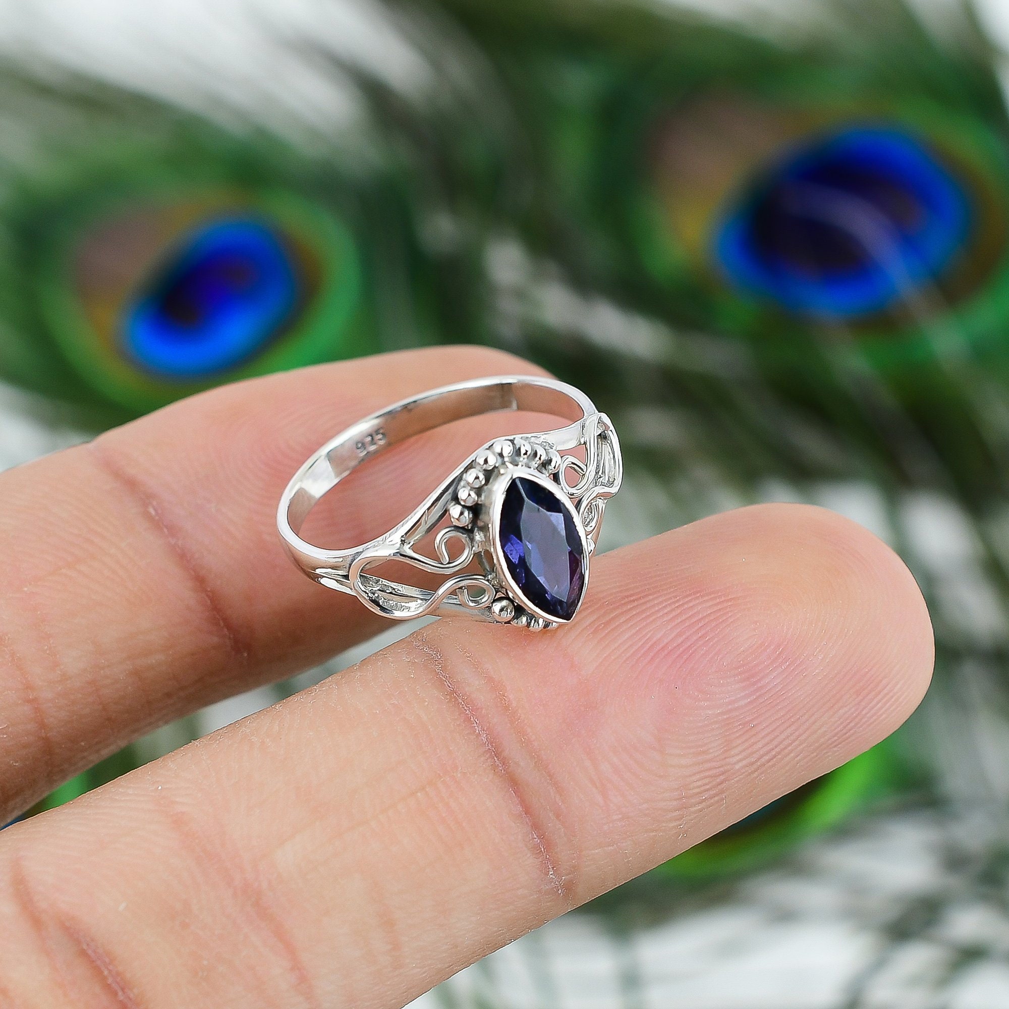 Iolite engagement deals ring