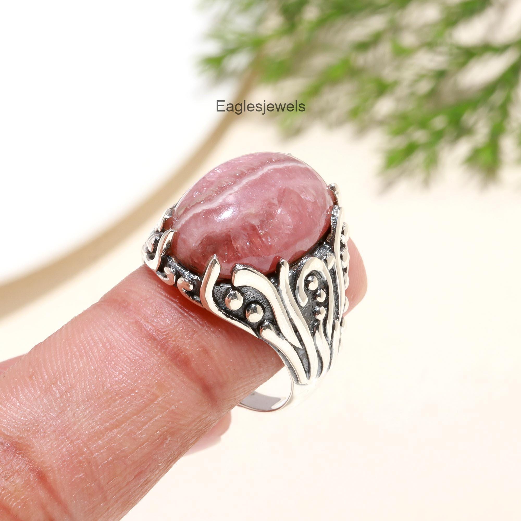 SILVER925 RHODOCHROSITE STONE RING/シルバー Rhodochrosite Ring - Etsy