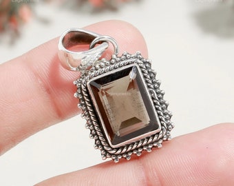 Natural Smoky Quartz Pendant: Sterling Silver Gemstone Jewelry