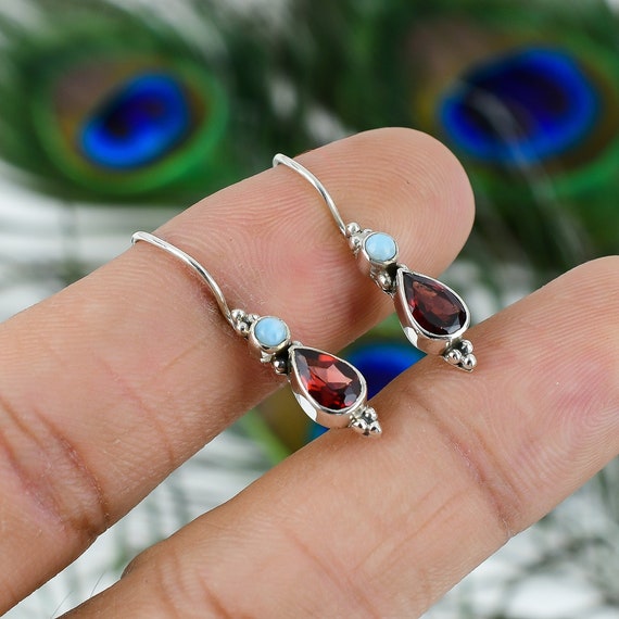 Larimar - Orecchini A Forma Di Granchio In Argento 925 Con Larimar E Zirconi, Fatto A Mano - 2