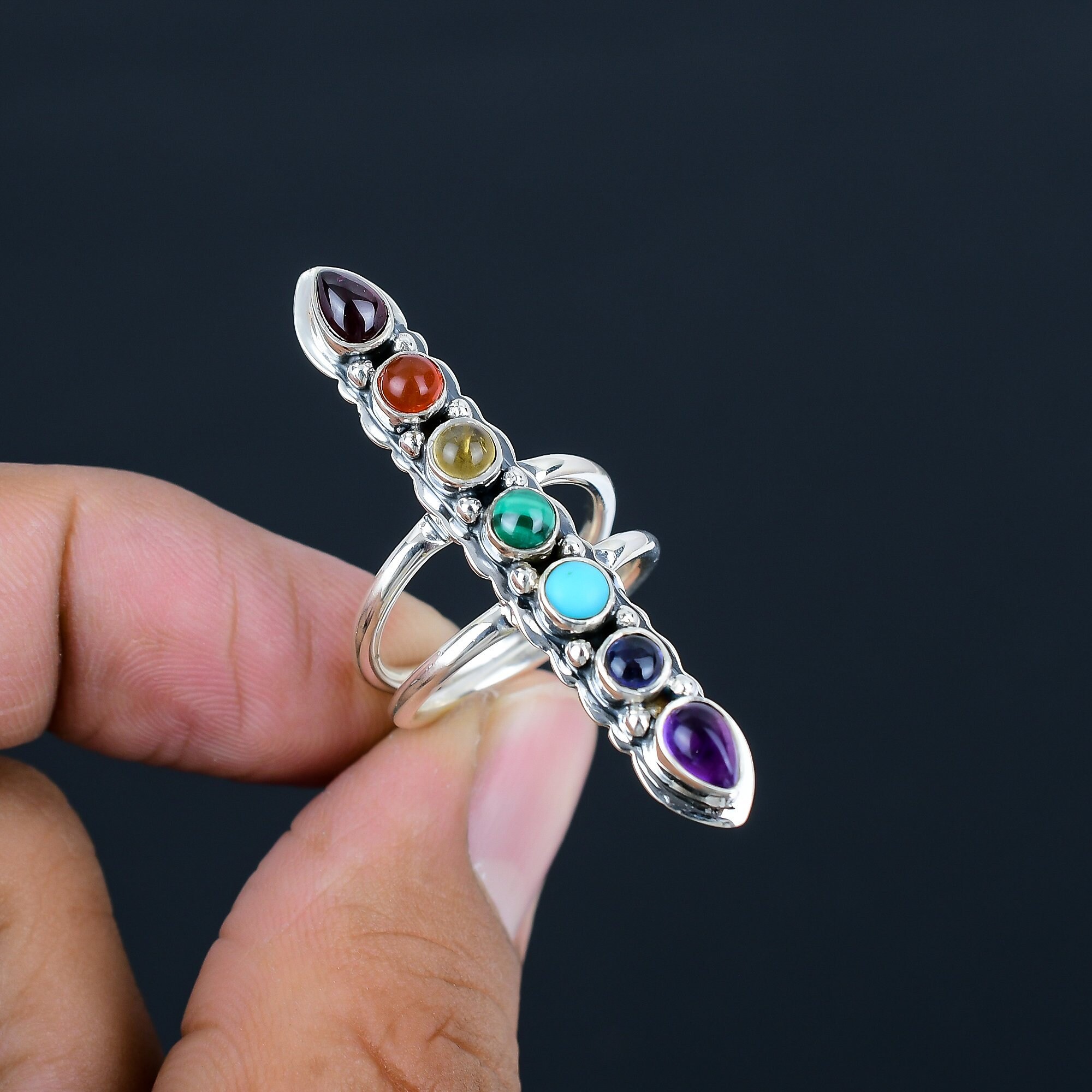 KINARIYA ルチクォーツgem stone wave ring MR-75 KINARIYA ルチクォーツgem stone wave ring MR-75