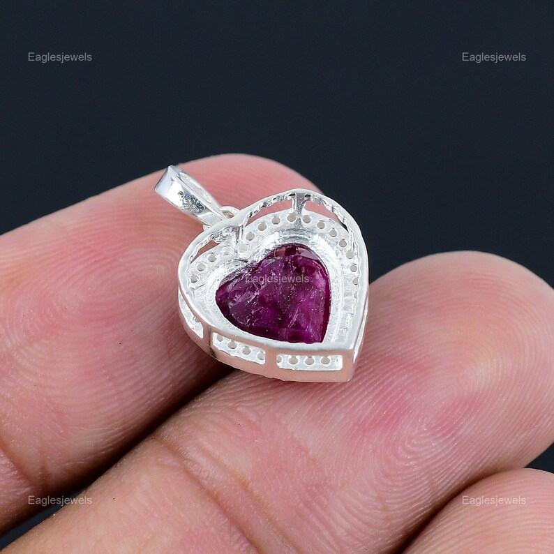 Elegant Ruby Pendant, Red Gemstone Pendant, Pendant, 925 Sterling