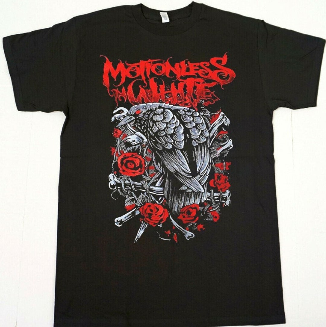 Motionless in White Black Bird and Rose T Shirt, Black Crow Tshirt, Motionless in White, Unisex