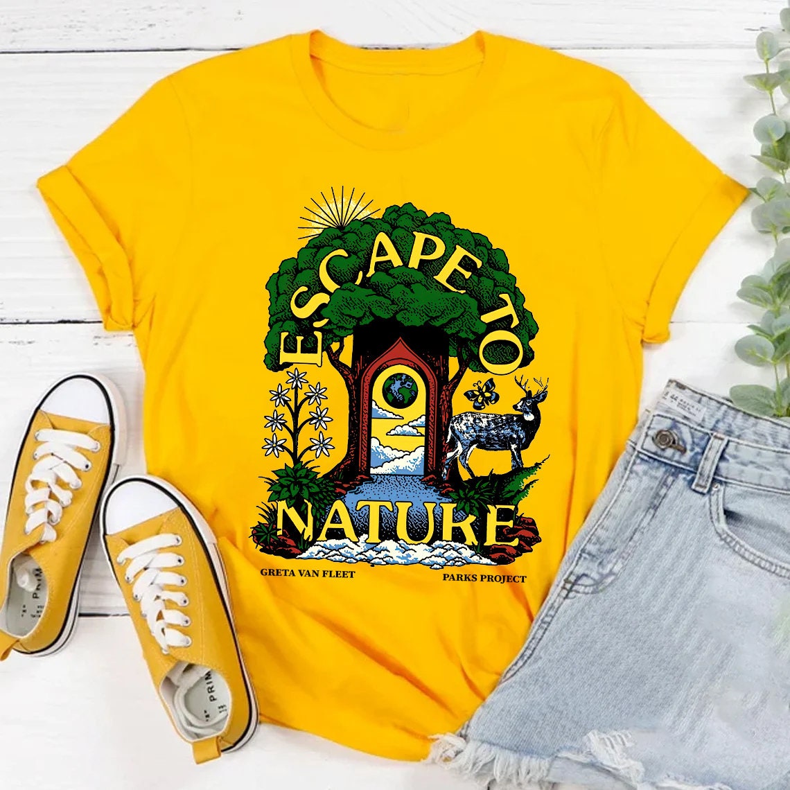 Escape To Nature Greta Van Fleet Parks Project Sticker for Sale