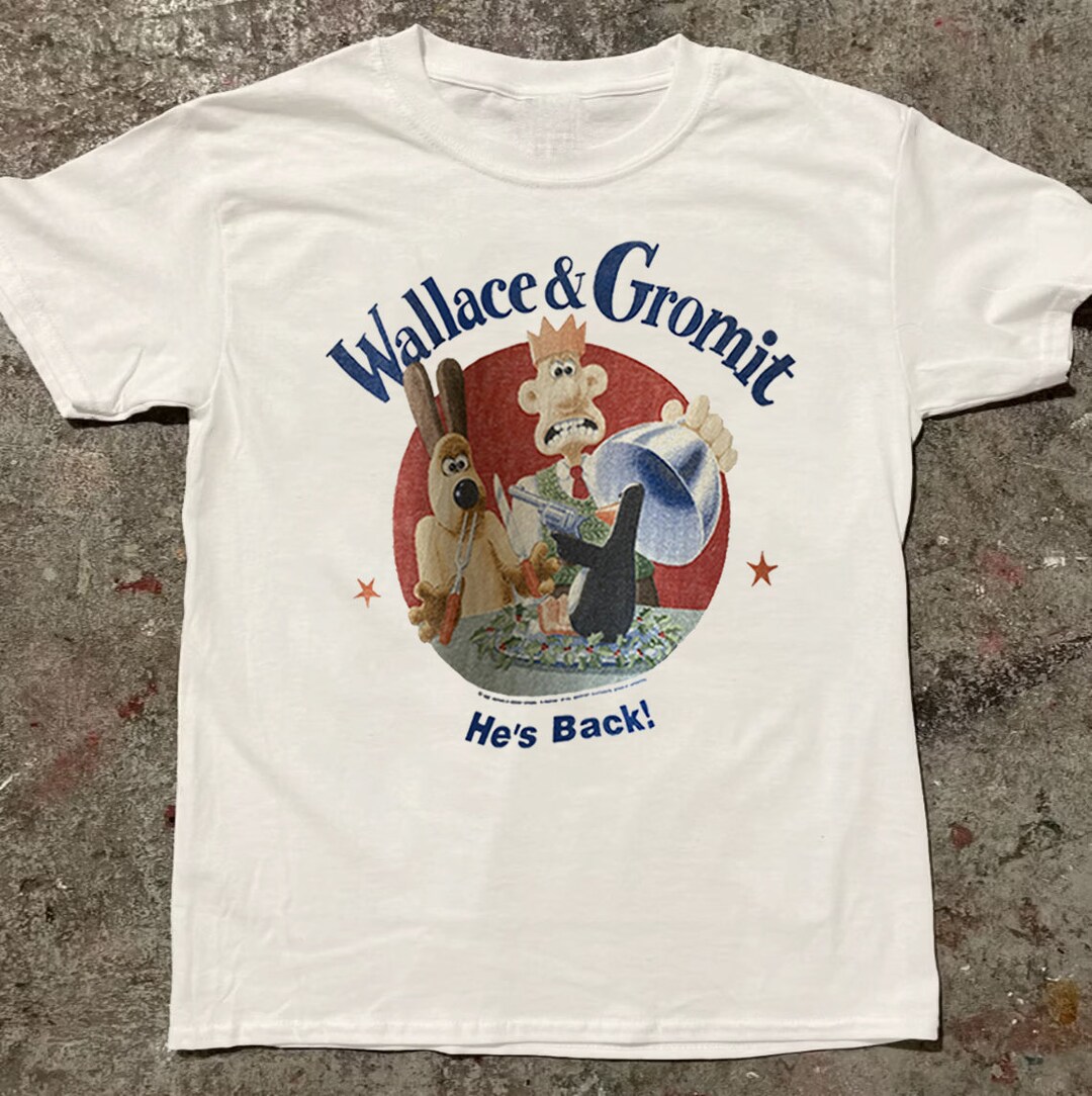 Wallace and Gromit He's Back 1989 Tshirt, Wallace N Gromit Funny