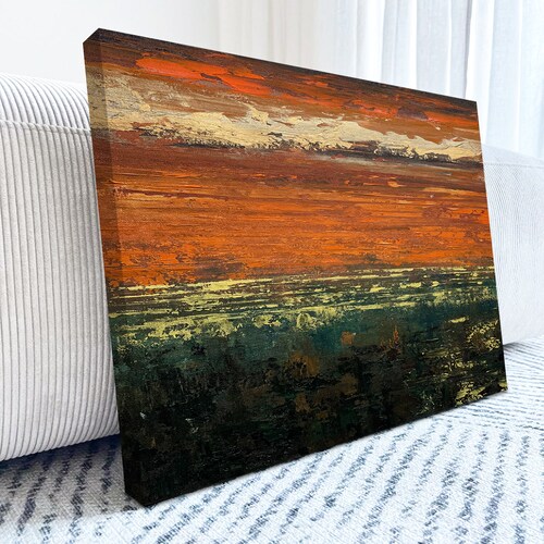 Mid Century Modern Wall Art, Oversized shops Abstract Painting On Canvas, Extra Large Modern Wall Art, Black Orange & Beige Texture Art, B00025