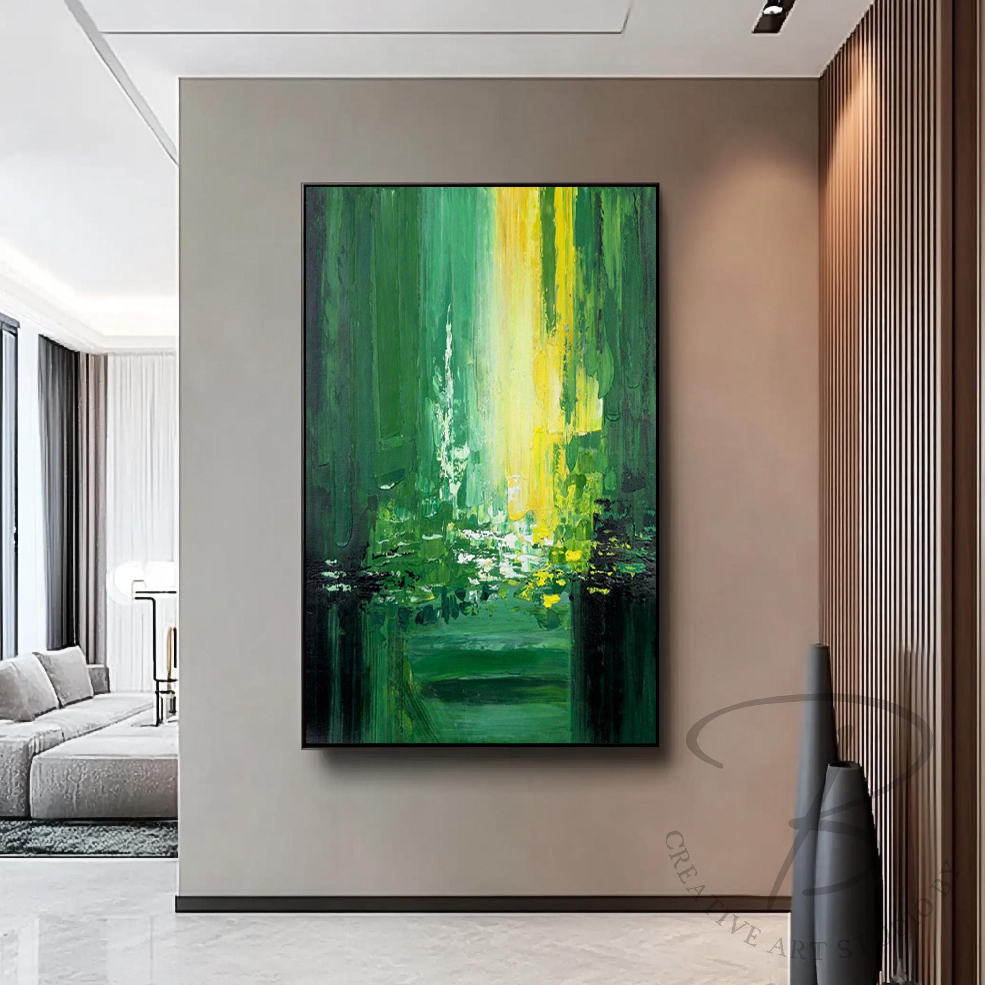 黄色　緑　グリーン　ブラウン　ゴールド　抽象画　絵画　　北欧　モダン HIBIKI/抽象画 (S3) /アート/モダン/現代アート/絵画/ホワイト/白