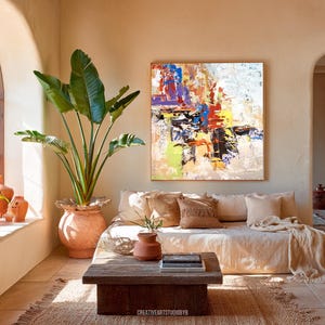 Colorful Abstract Handmade Painting, Original Canvas Art, for Living Room and Home Office, Modern Home Style, Large Wall Art