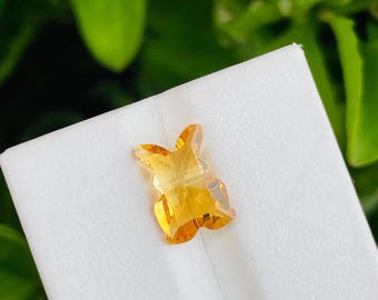 天然シトリンうさぎ型カット彫刻：天然ゴールデンジェムストーン、3.50
