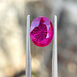 Lab Grown Red  Sapphire  Fantasy Oval Cut Gemstone, 8x10x4mm Loose Ruby Color Stone, Precision Cut Jewelry Gem for Ring Pendant 3.50 Ct