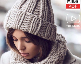 Chunky Knit Beanie Hat Pattern | Easy Beginners Guide (PDF)