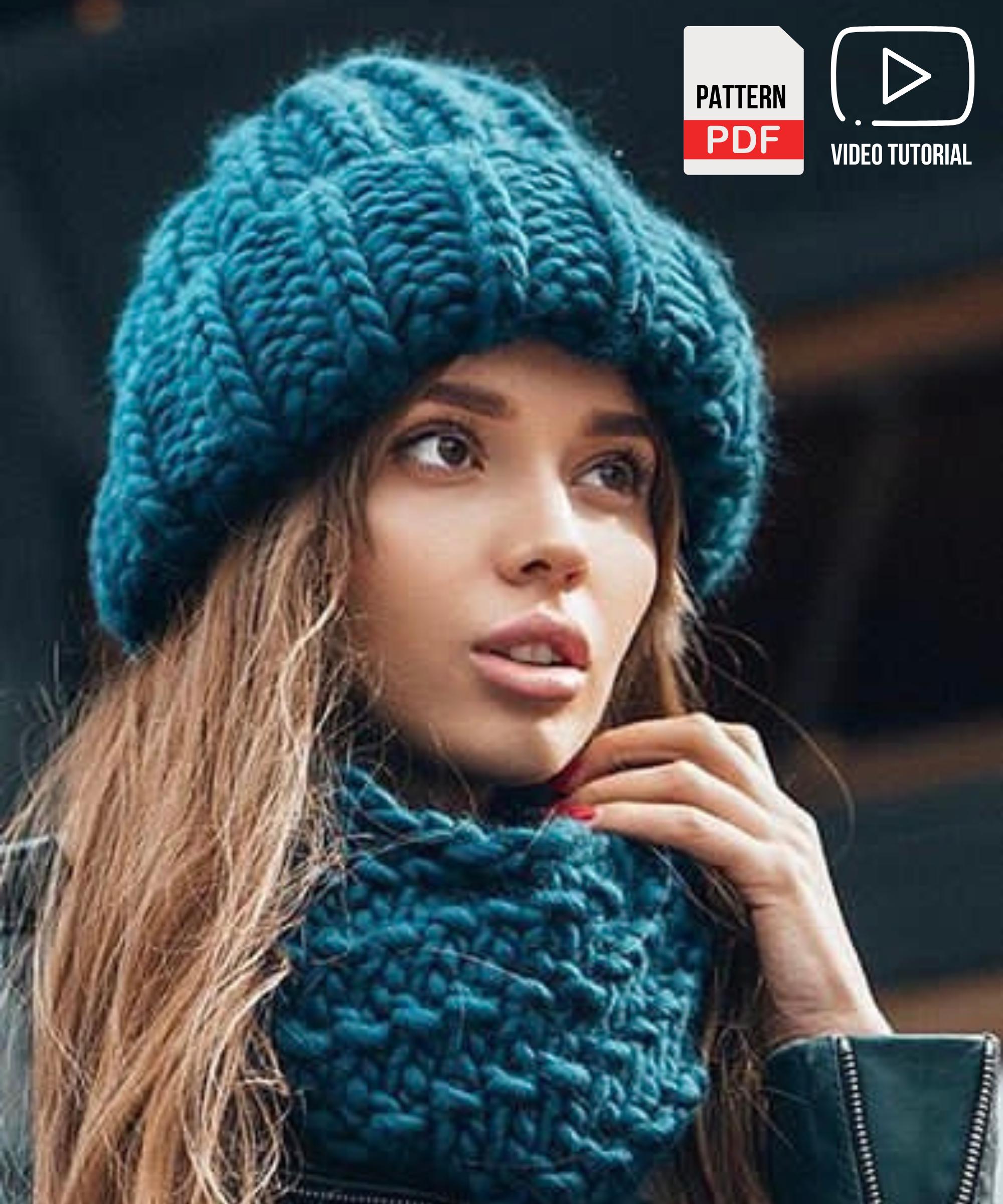 Chunky Ribbed Hat Knitting Pattern | Beginner Video Tutorial (PDF) - Etsy