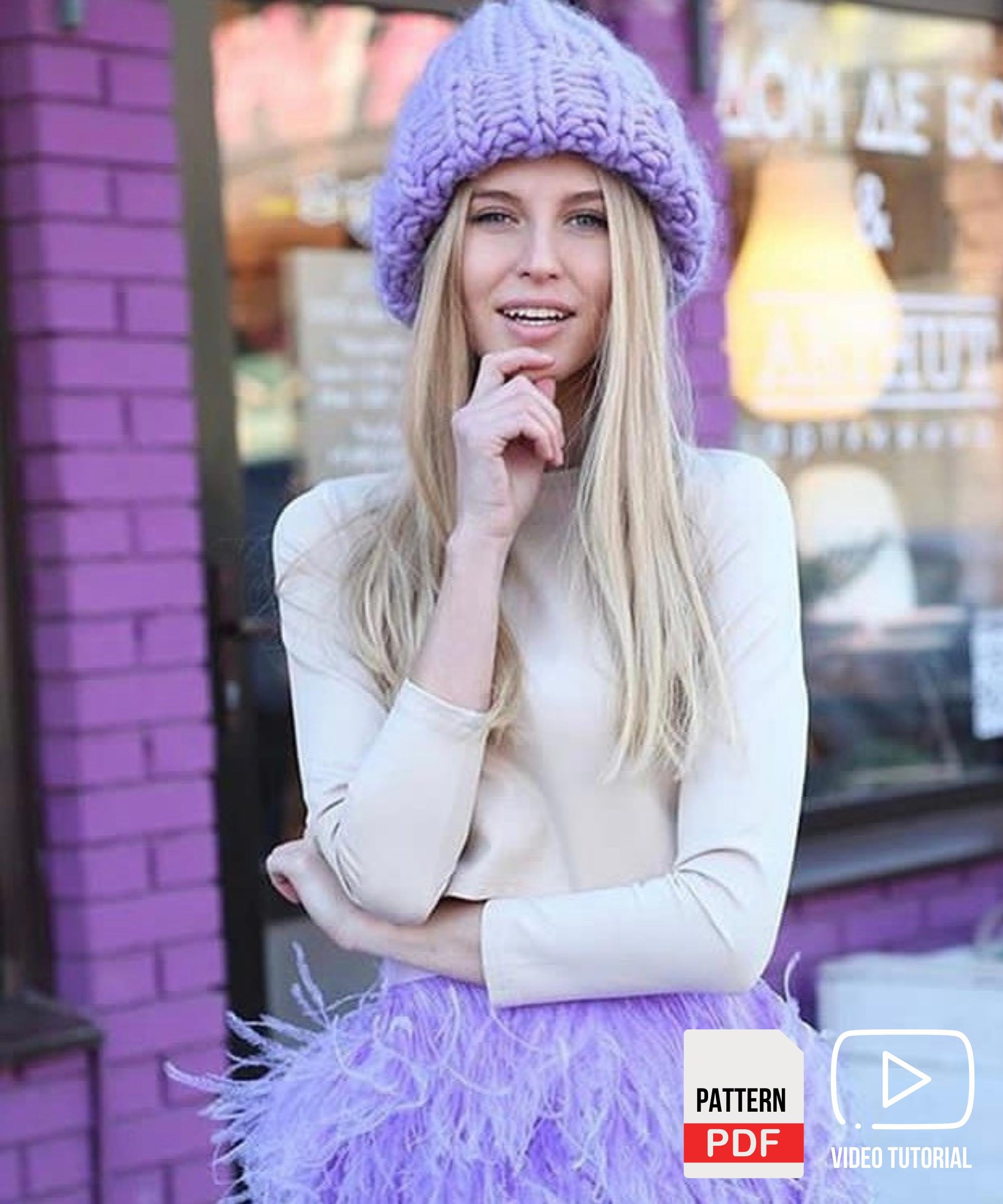 Chunky Ribbed Hat Knitting Pattern | Beginner Video Tutorial (PDF) - Etsy